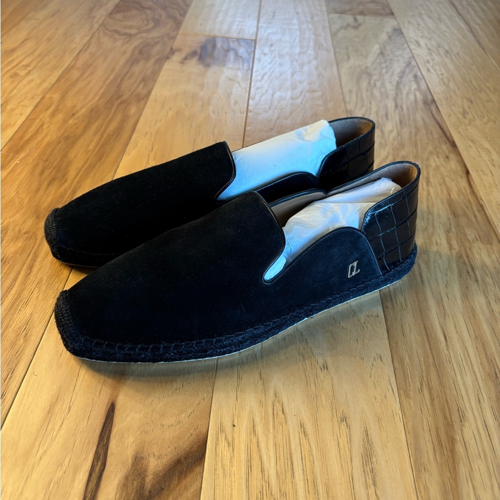 Christian Louboutin Black Suede Loafers